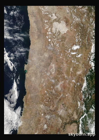 The Earth on 24 December 2016 · Atacama and the Andes
