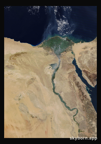The Earth on 6 January 2017 · Nile Delta and Sinai