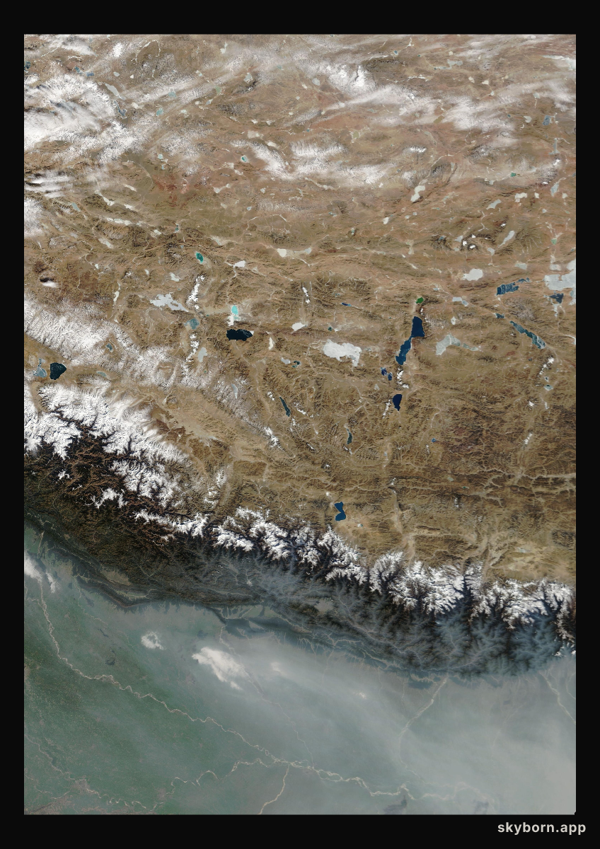 The Earth on 24 January 2017 · Himalaya and Tibet