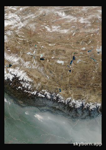 The Earth on 24 January 2017 · Himalaya and Tibet