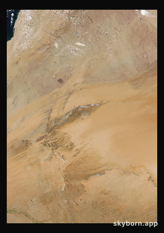 The Earth on 1 February 2017 · Eye of the Sahara, Mauritania