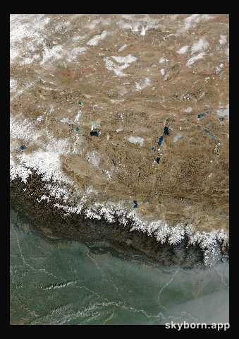 The Earth on 11 February 2017 · Himalaya and Tibet