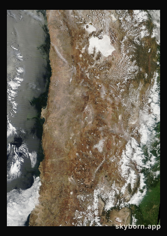 The Earth on 13 February 2017 · Atacama and the Andes