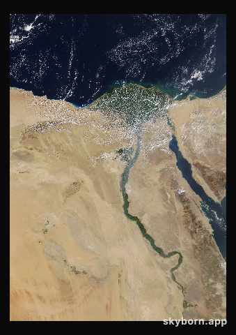 The Earth on 23 February 2017 · Nile Delta and Sinai