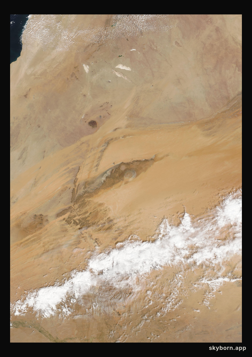 The Earth on 24 February 2017 · Eye of the Sahara, Mauritania