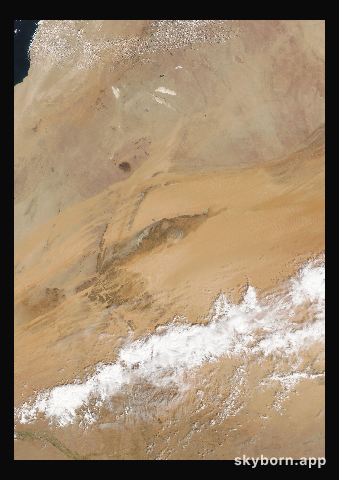 The Earth on 24 February 2017 · Eye of the Sahara, Mauritania