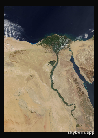 The Earth on 25 February 2017 · Nile Delta and Sinai