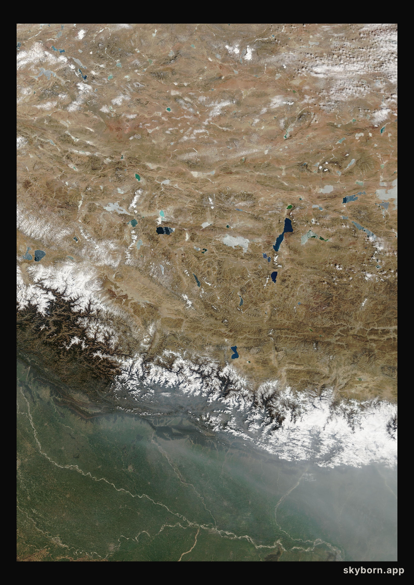 The Earth on 27 February 2017 · Himalaya and Tibet
