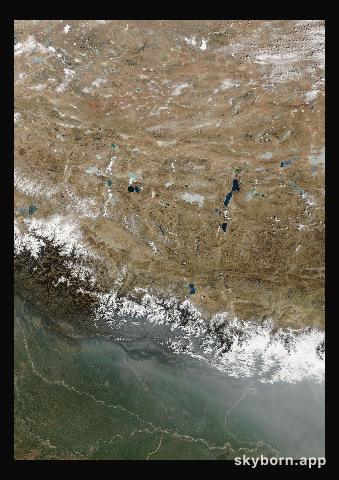 The Earth on 27 February 2017 · Himalaya and Tibet