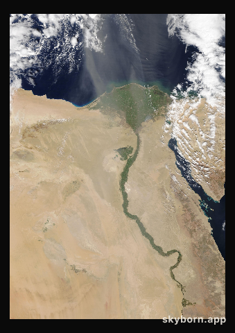 The Earth on 10 March 2017 · Nile Delta and Sinai