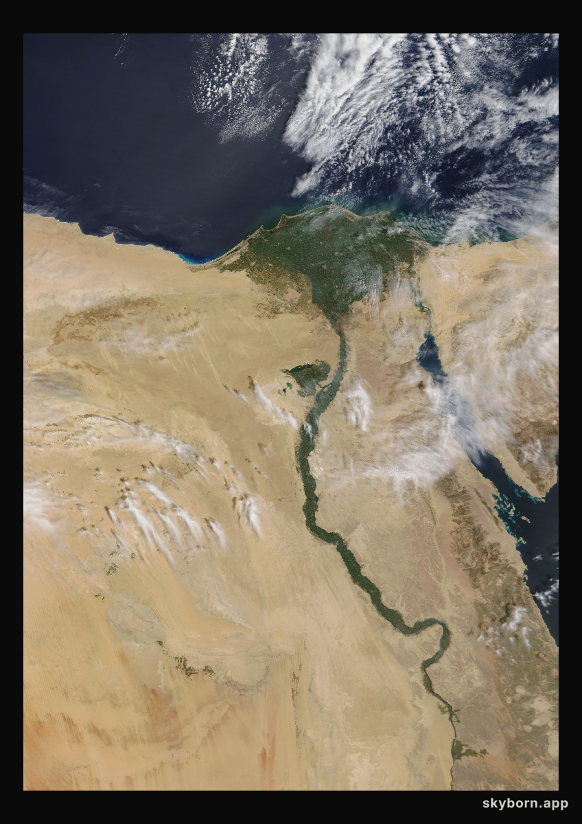 The Earth on 27 March 2017 · Nile Delta and Sinai