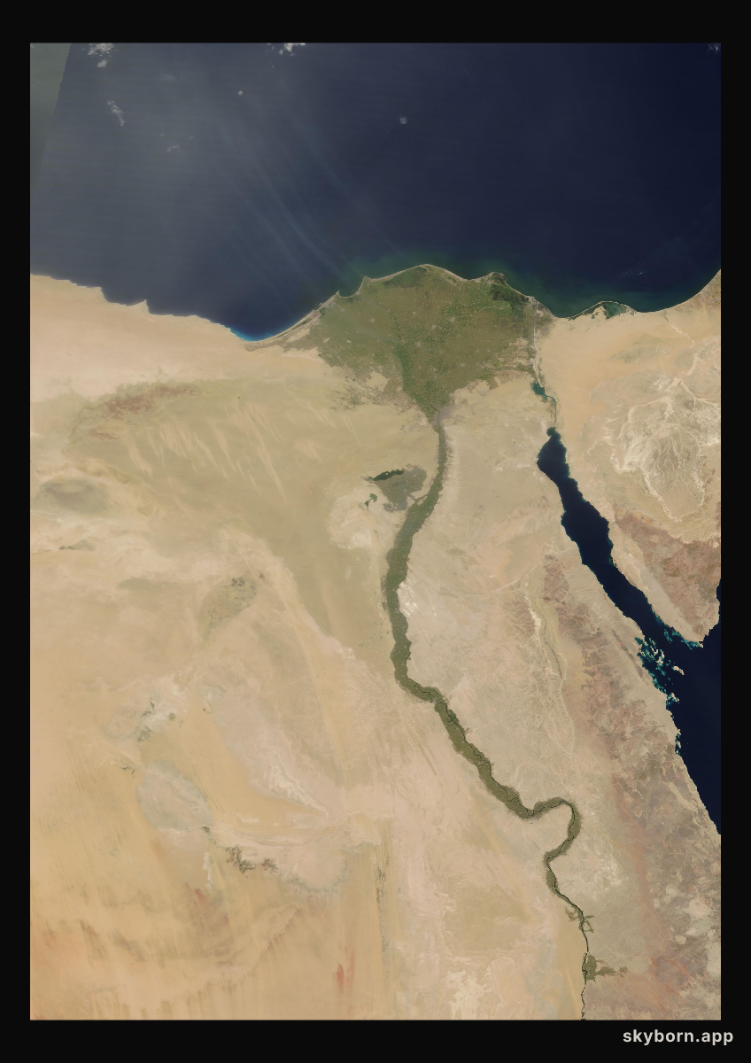 The Earth on 20 April 2017 · Nile Delta and Sinai