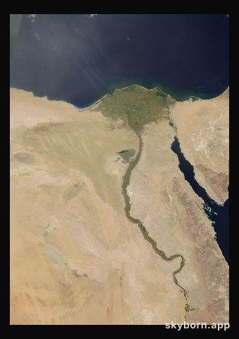 The Earth on 20 April 2017 · Nile Delta and Sinai