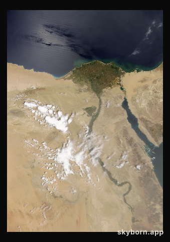 The Earth on 28 April 2017 · Nile Delta and Sinai