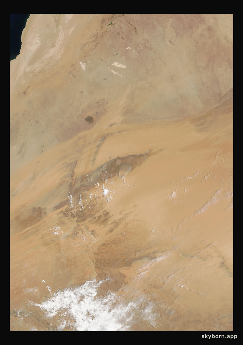 The Earth on 15 May 2017 · Eye of the Sahara, Mauritania