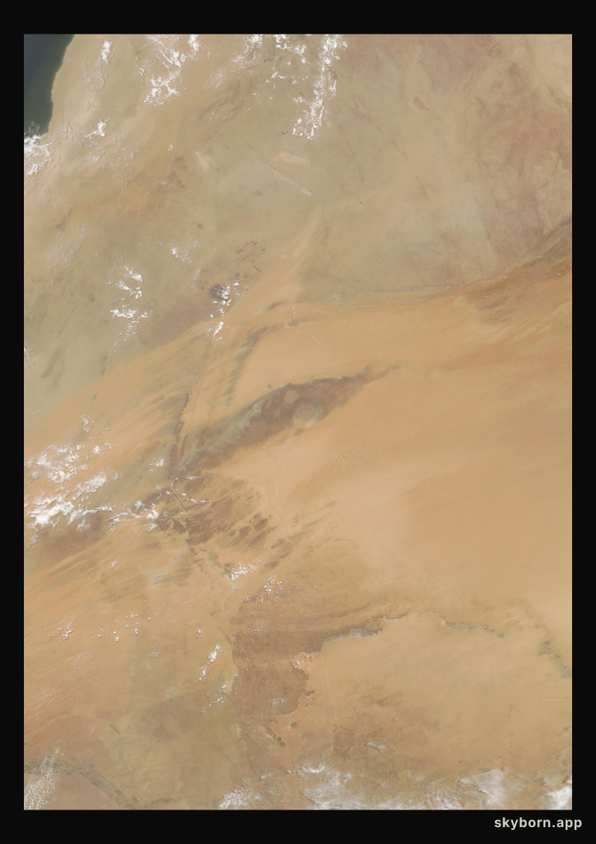 The Earth on 25 June 2017 · Eye of the Sahara, Mauritania