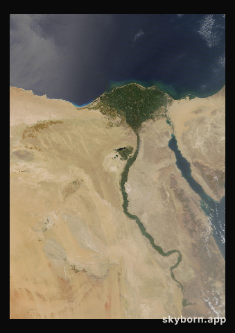 The Earth on 24 July 2017 · Nile Delta and Sinai