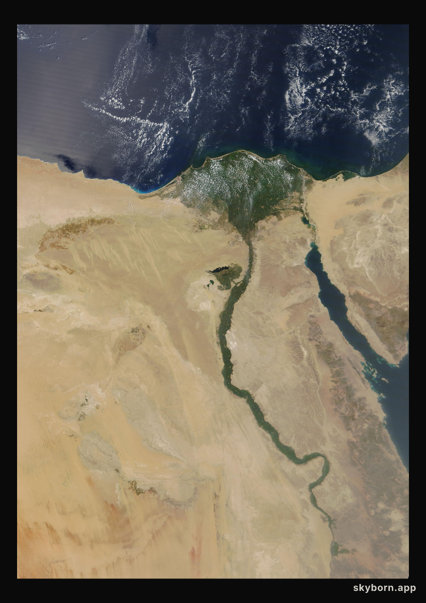 The Earth on 9 August 2017 · Nile Delta and Sinai