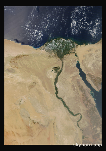 The Earth on 9 August 2017 · Nile Delta and Sinai