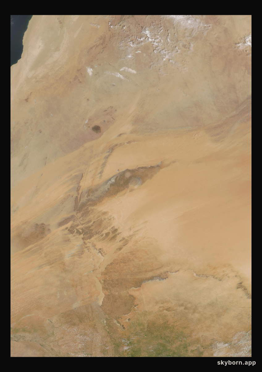 The Earth on 4 September 2017 · Eye of the Sahara, Mauritania
