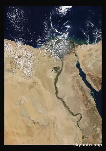 The Earth on 12 October 2017 · Nile Delta and Sinai