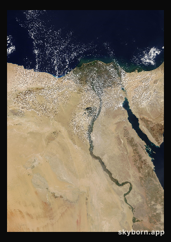 The Earth on 14 October 2017 · Nile Delta and Sinai