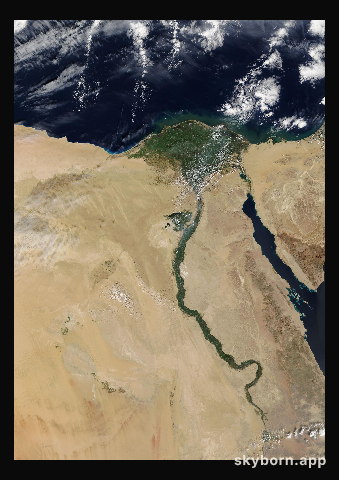 The Earth on 14 February 2018 · Nile Delta and Sinai