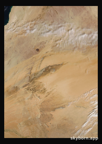 The Earth on 18 February 2018 · Eye of the Sahara, Mauritania