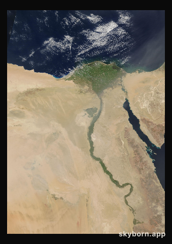 The Earth on 6 March 2018 · Nile Delta and Sinai