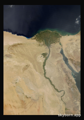 The Earth on 6 April 2018 · Nile Delta and Sinai