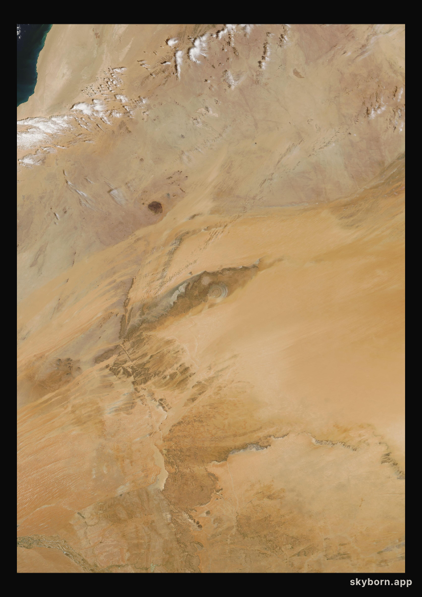 The Earth on 30 April 2018 · Eye of the Sahara, Mauritania