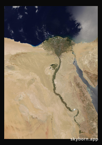 The Earth on 6 June 2018 · Nile Delta and Sinai
