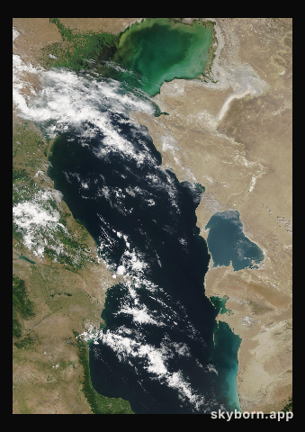 The Earth on 27 June 2018 · Caspian Sea