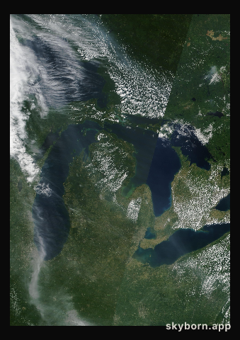 The Earth on 11 July 2018 · Great Lakes