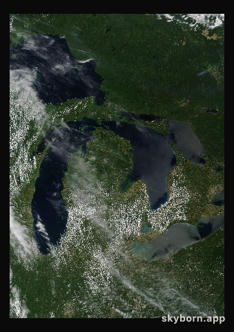 The Earth on 19 July 2018 · Great Lakes