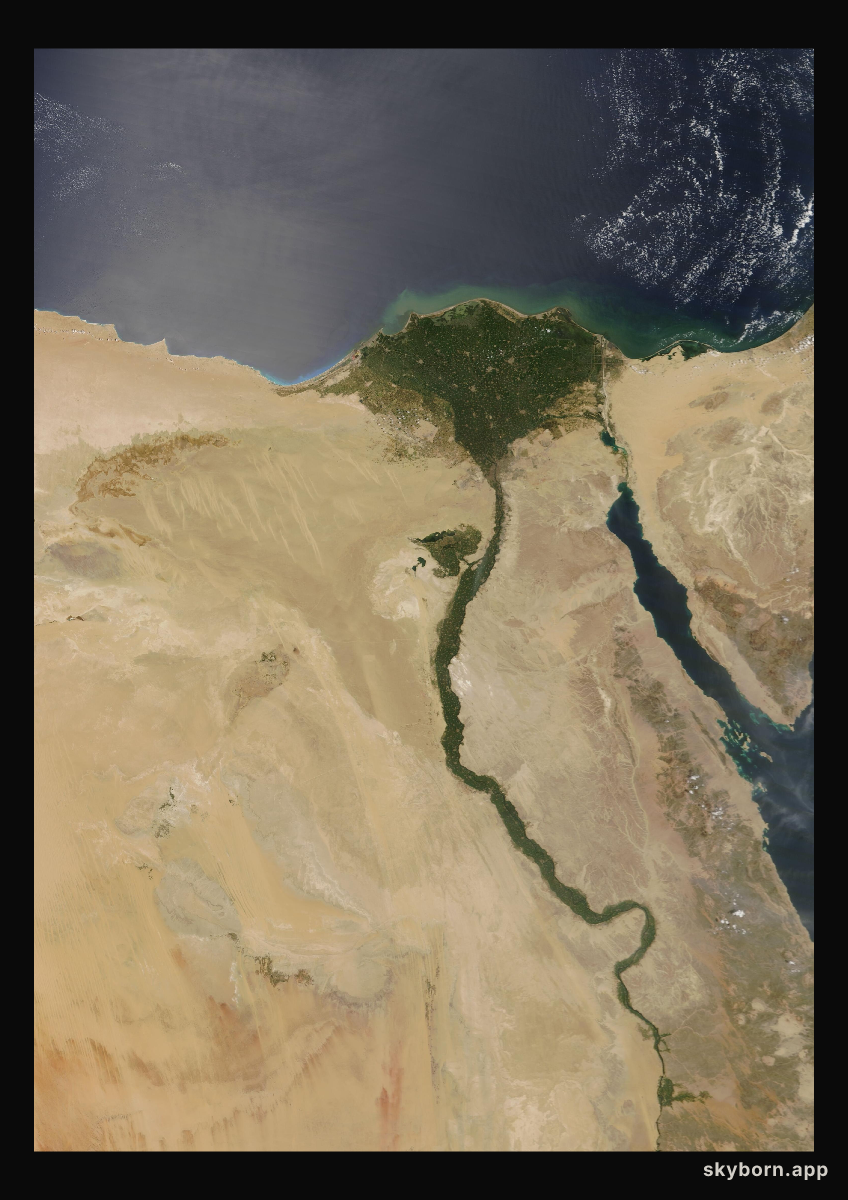 The Earth on 20 July 2018 · Nile Delta and Sinai