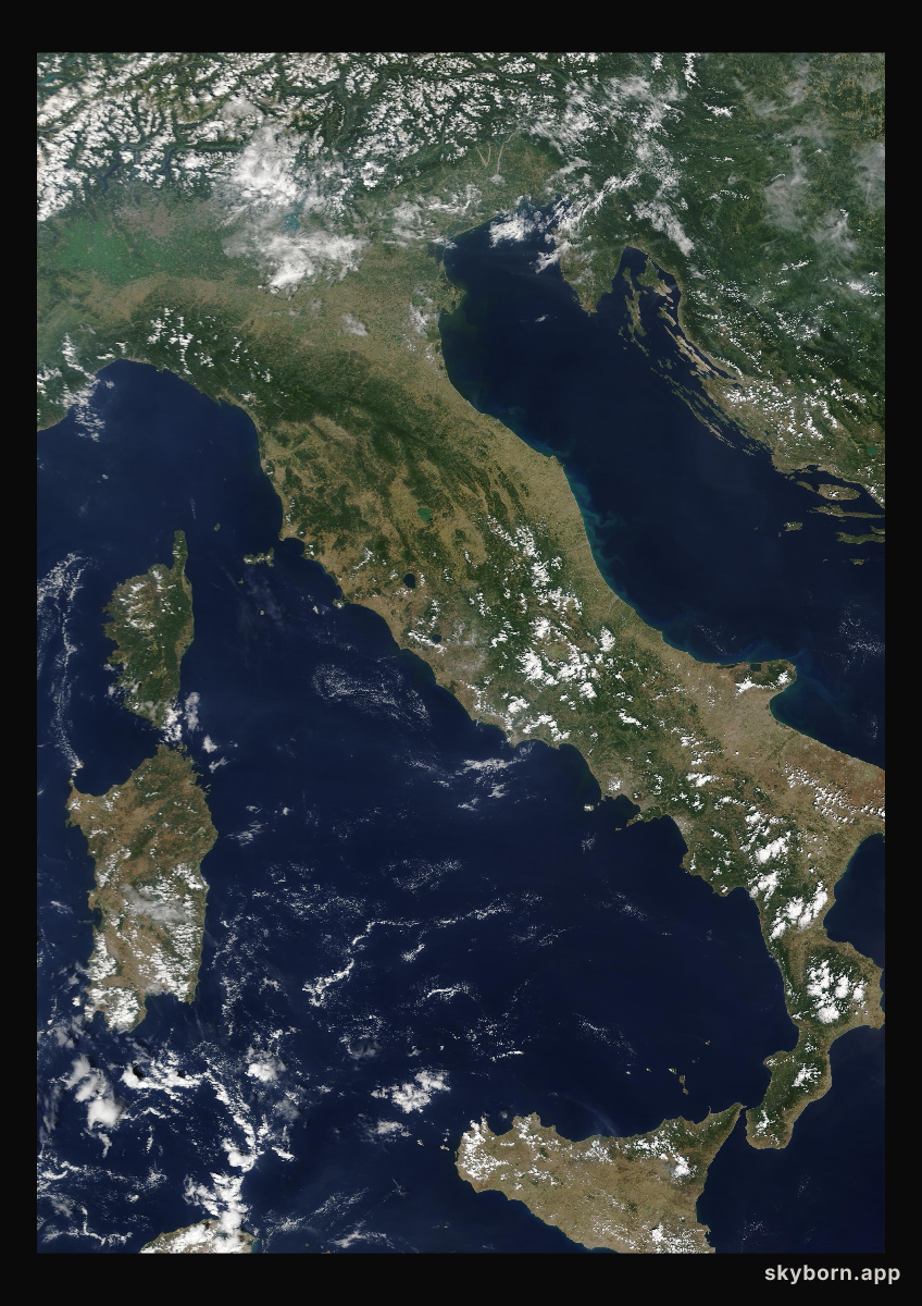 The Earth on 6 August 2018 · Italy and the Adriatic