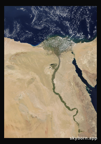 The Earth on 20 August 2018 · Nile Delta and Sinai