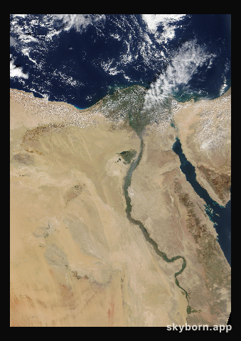 The Earth on 15 October 2018 · Nile Delta and Sinai