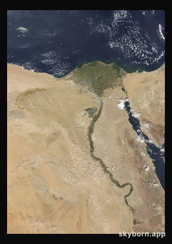 The Earth on 21 October 2018 · Nile Delta and Sinai