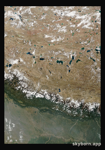 The Earth on 25 October 2018 · Himalaya and Tibet