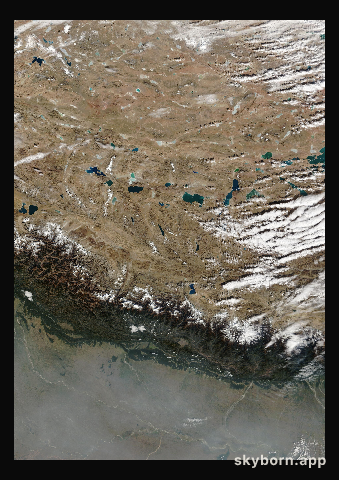 The Earth on 29 November 2018 · Himalaya and Tibet