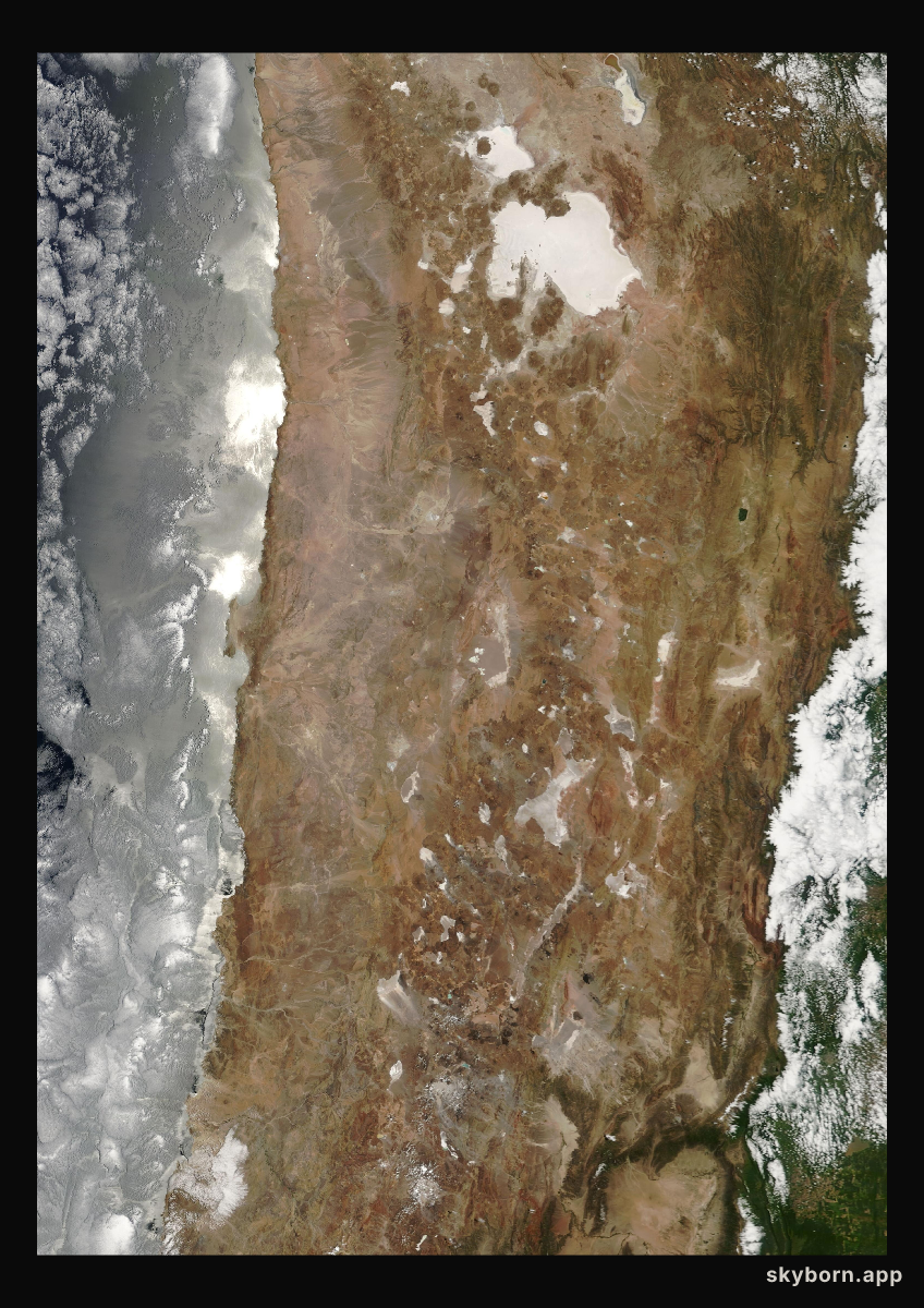 The Earth on 3 December 2018 · Atacama and the Andes