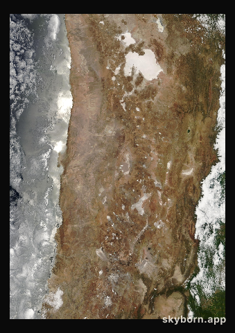 The Earth on 3 December 2018 · Atacama and the Andes