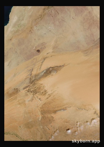 The Earth on 12 December 2018 · Eye of the Sahara, Mauritania