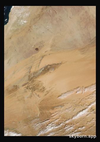 The Earth on 14 December 2018 · Eye of the Sahara, Mauritania