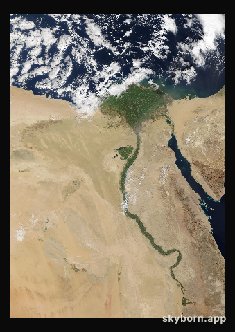 The Earth on 17 December 2018 · Nile Delta and Sinai