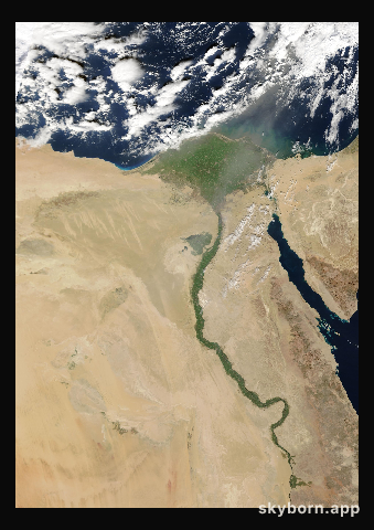 The Earth on 19 December 2018 · Nile Delta and Sinai