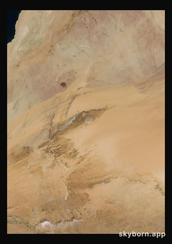 The Earth on 28 December 2018 · Eye of the Sahara, Mauritania