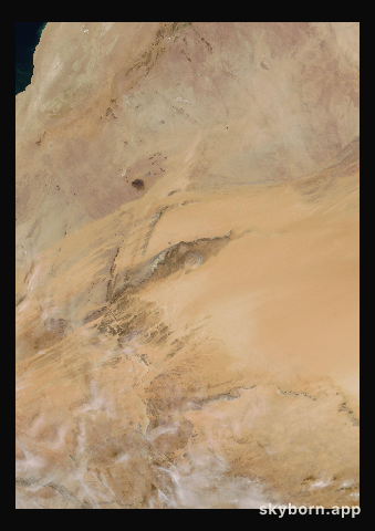 The Earth on 2 January 2019 · Eye of the Sahara, Mauritania